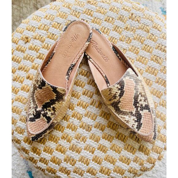 Madewell The Frances Skimmer Mule in Snake Embossed Leather - Picture 2 of 6